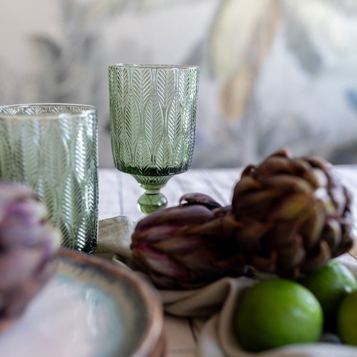 Set di 6 bicchieri da vino Fogli verdi, design Kare