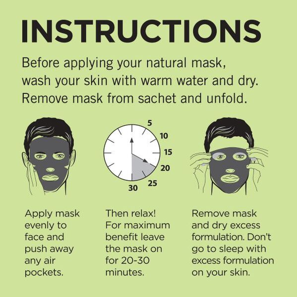 Fuss Free Naturals Houtskool Gezichtsmasker voor Mannen, Gladgeschoren