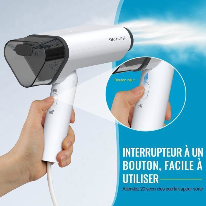 Vaporizador de roupas portátil, vaporizador vertical dobrável de 1200 W, saída de vapor de 20 g/min, pronto para uso em 20 segundos.