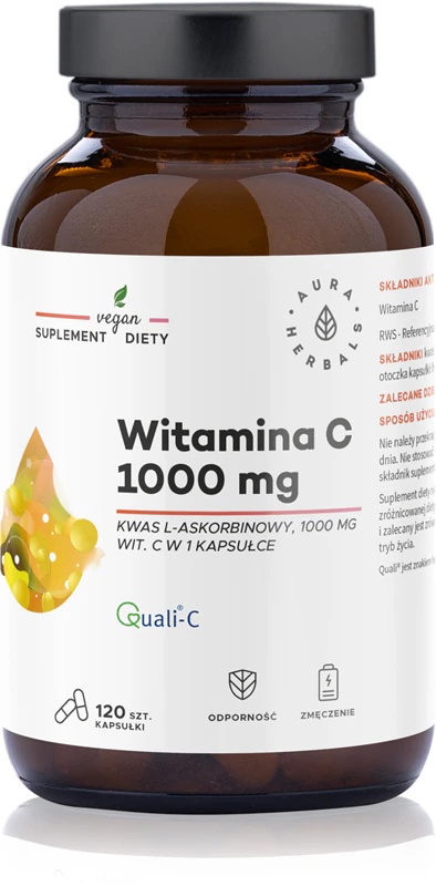 Aura Herbals Vitamin C 1000 mg prehransko dopolnilo v kapsulah za podporo imunskemu sistemu