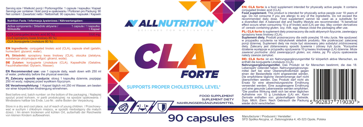 Allnutition CLA Forte, Kapsułki