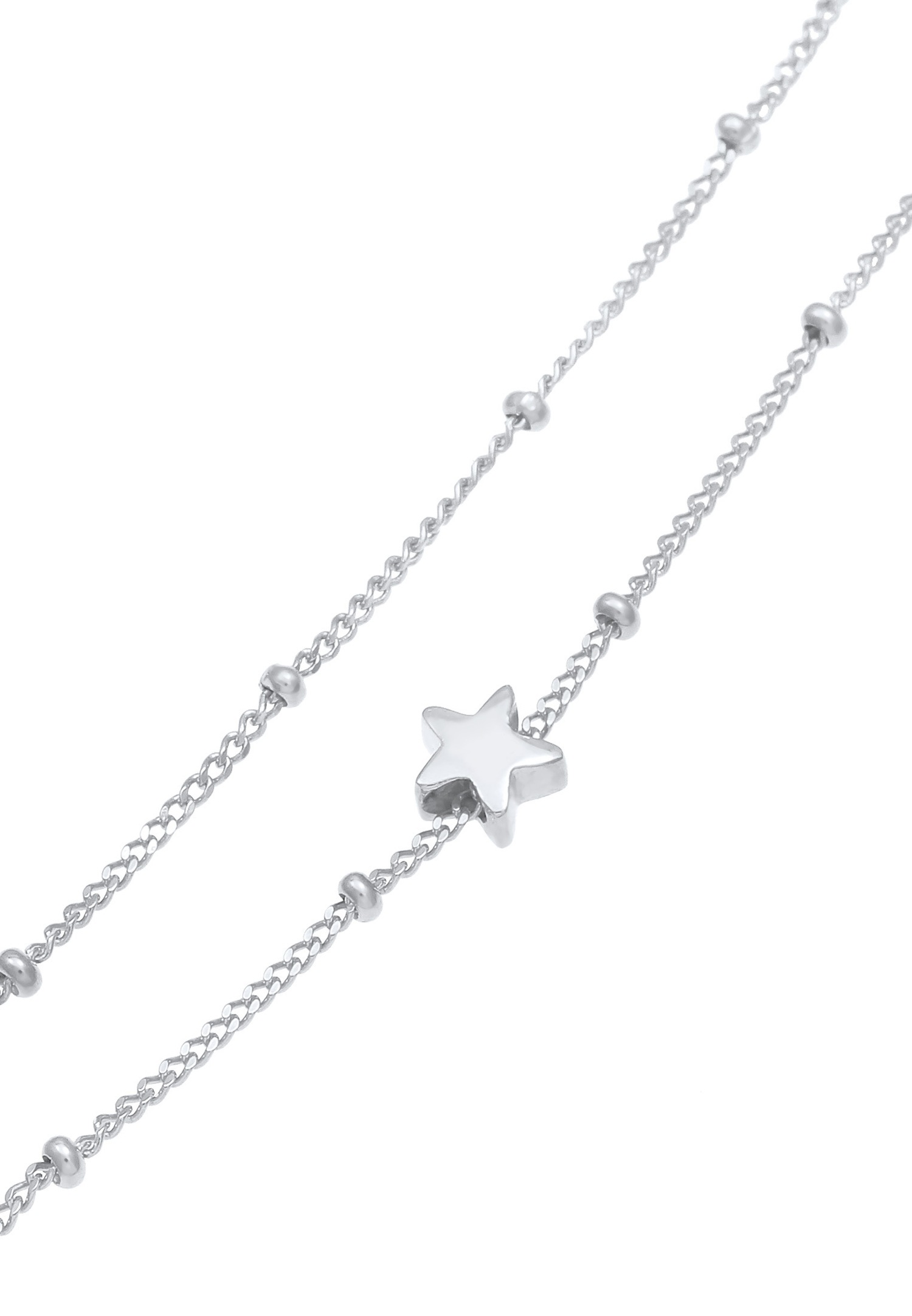 Elli Étoile de chaîne à boules en plaqué or en 925/1000 argent massif