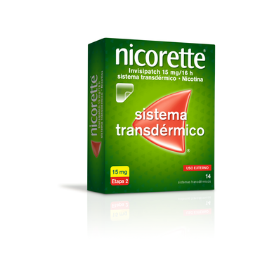 Nicorette Invisipatch 15 mg/16 timer Transdermalt system Nikotin 14 plaster