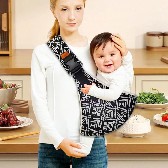 Portabebés tipo fular para recién nacidos y niños pequeños, modelo 2024, diseño ergonómico para hombros (Bonsai Multico Baby Sling)