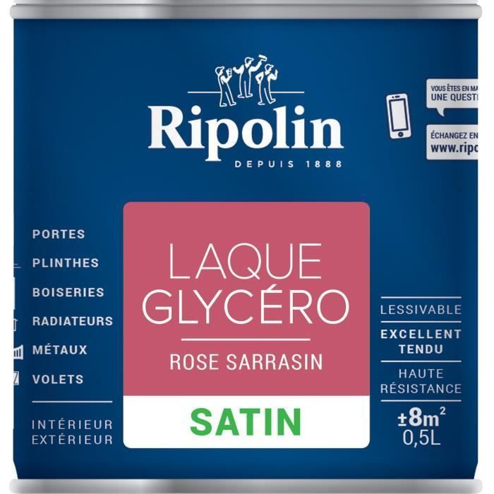 RIPOLIN Glycero-Dekorlack für den Innen- und Außenbereich – Satin-Buchweizenrosa, 0,5 l