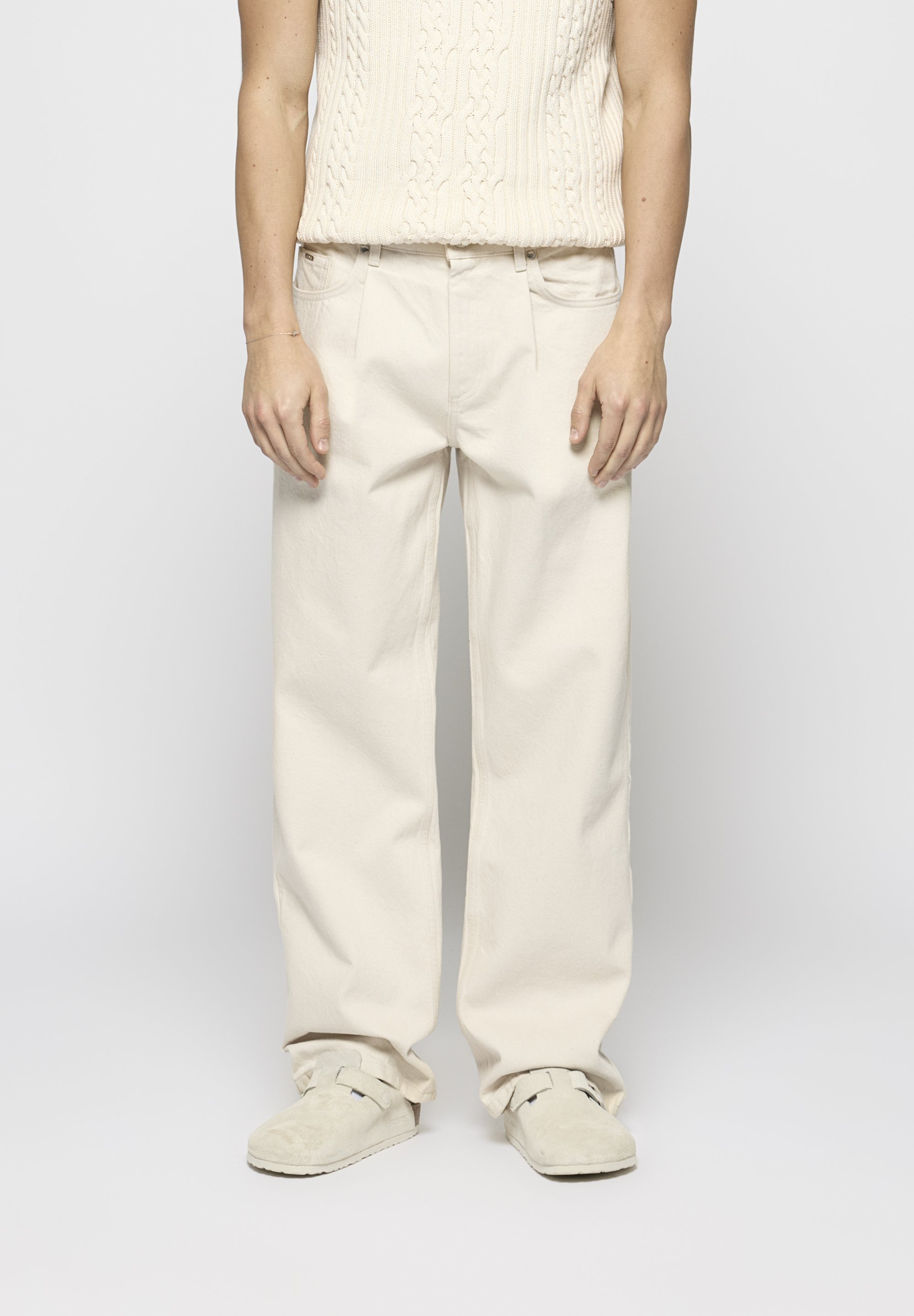 OTTANTACINQUE PIEGHEVOLI VESTIBILITÀ RELAX UNISEX - Jeans dalla vestibilità rilassata - ecru