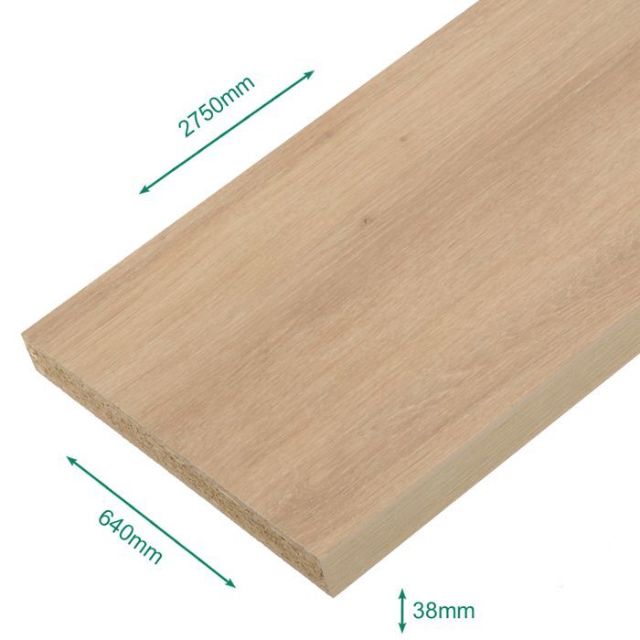 Encimera laminada de roble CPL 2770 x 640 x 38 mm - PEFC 75% - Colección Essential FORESTEA. Dimensiones: 2750 mm x 640 mm x 38 mm