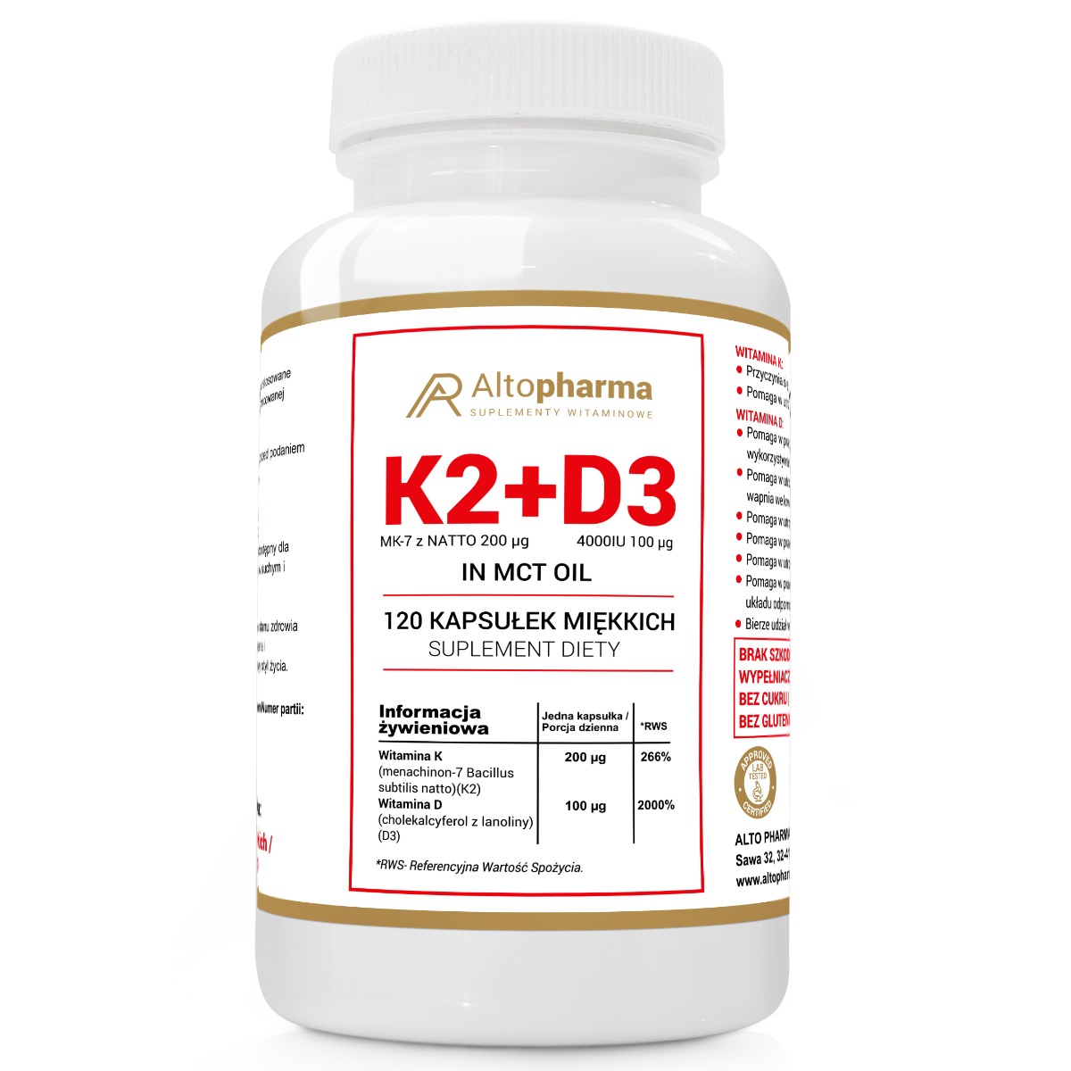 Altopharma Vitamin K2MK7 200µg + D3 100µg 4000IU