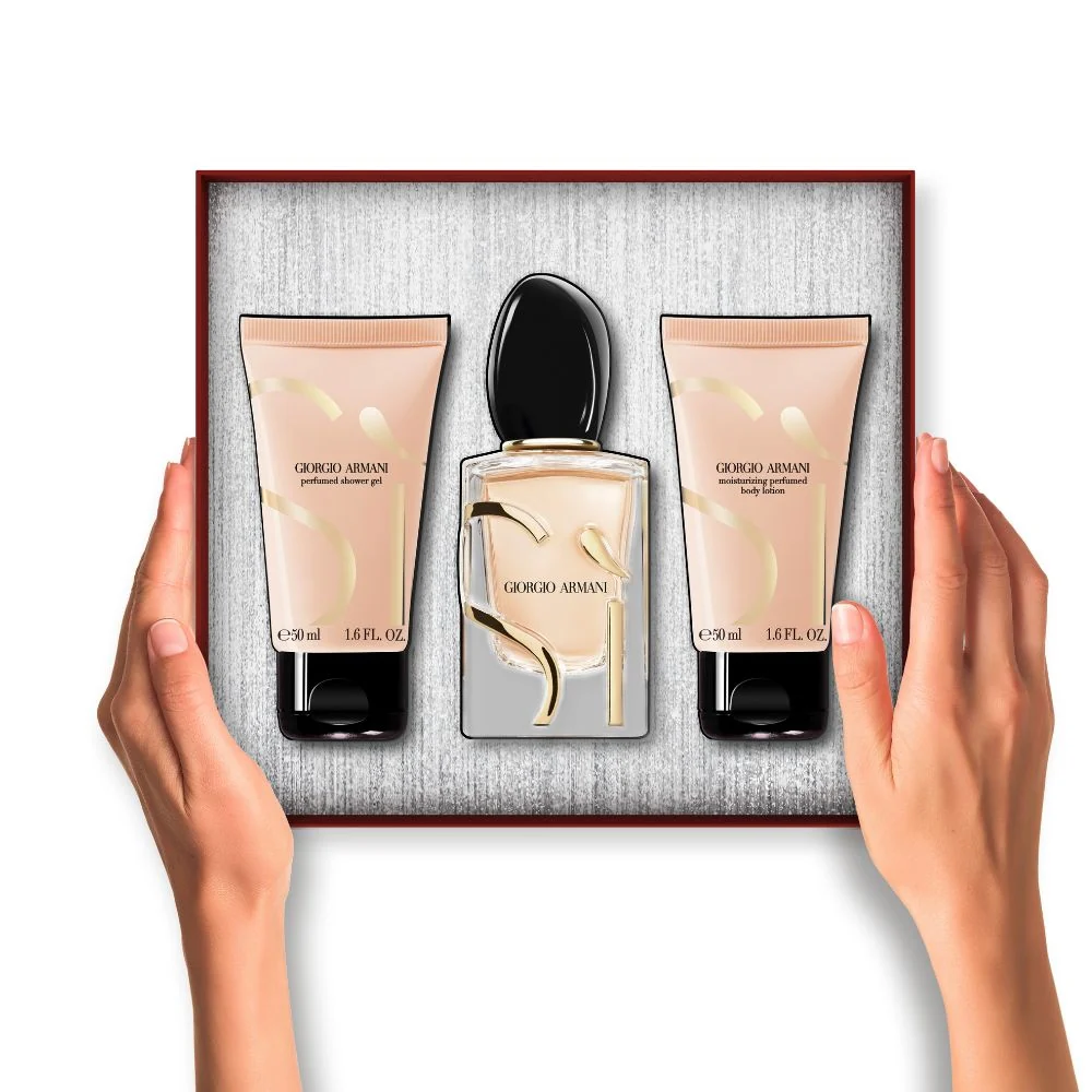 Armani Sì Gift Set Sì Eau de Parfum + Body Lotion + Shower Gel - Holiday 2025 - Cofanetto Profumo Donna, Eau de Parfum