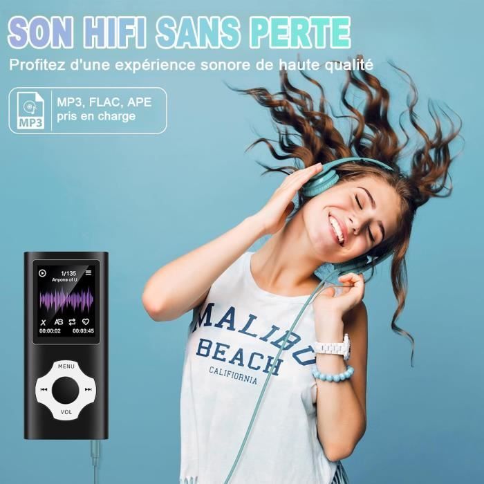 Leitor de MP3/MP4 - JORMFTTE - 64 GB - Bluetooth 5.2 - HiFi - Rádio e E-book
