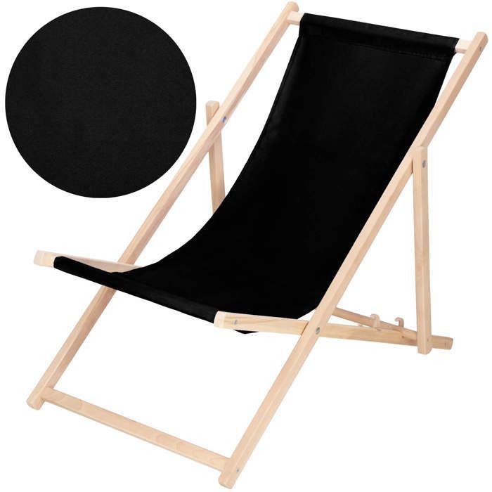 Espreguiçadeira dobrável de madeira Springos® – ideal para o jardim, praia ou varanda.