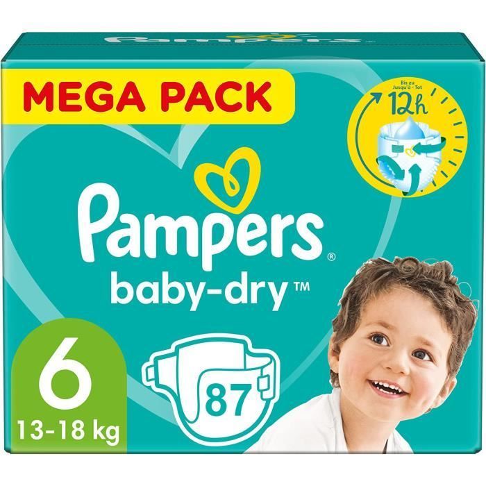 PAMPERS BABY-DRY TALLA 6 87 PAÑALES (13-18 KG)