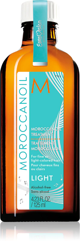 Óleo de tratamento leve Moroccanoil para cabelos delicados e com coloração.