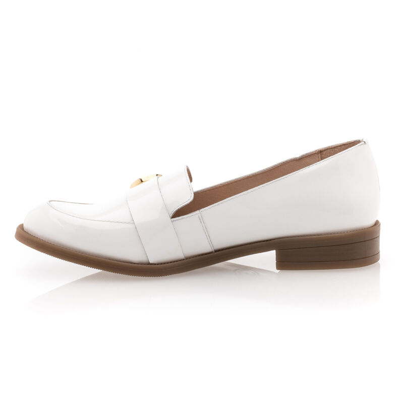 Hvite loafers/båtsko til dame