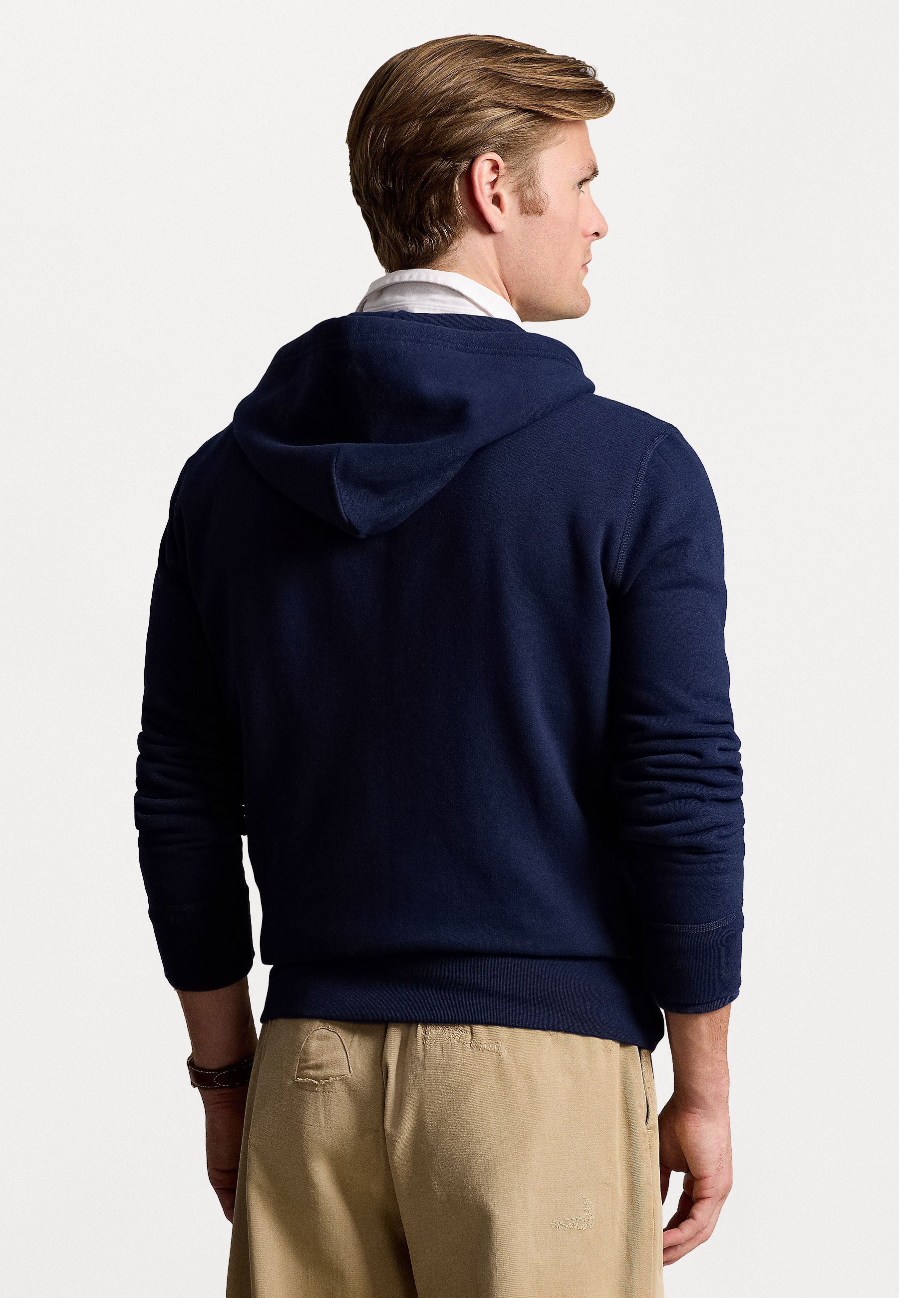 THE RL FLEECE HOODIE - Mikina na zip - black/white