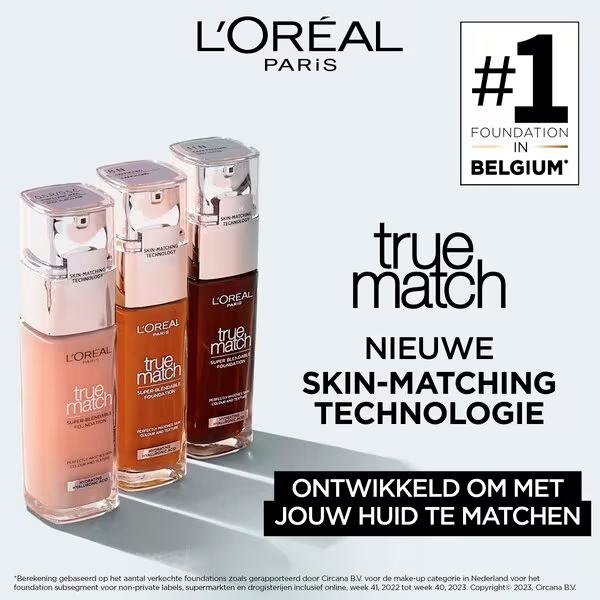 L'Oréal Paris True Match 3.R/3.C tekoči puder v odtenku Rose Beige, 30 ml