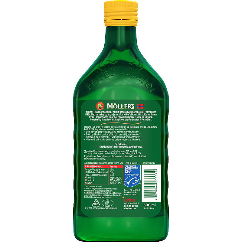 Möller's Möller's Torskelevertran 500 ml Naturlig