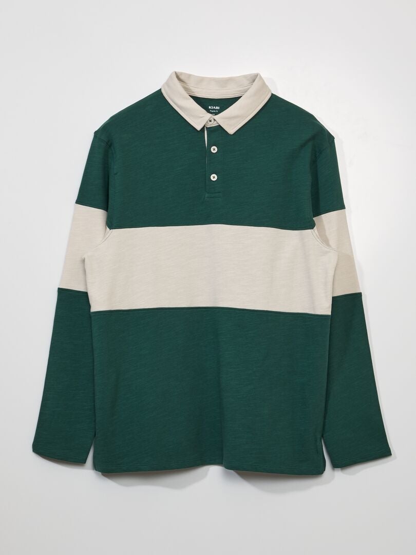 Camisa polo estilo rugby - Verde