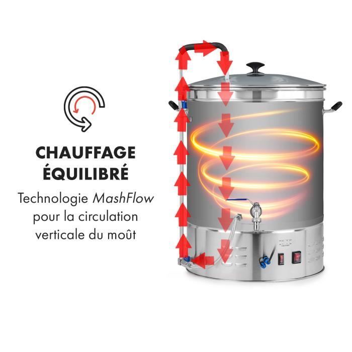 Marmita para elaborar cerveza - Klarstein Brauheld Pro - 3300W - 70L - 30-100°C - bomba de circulación - acero inoxidable
