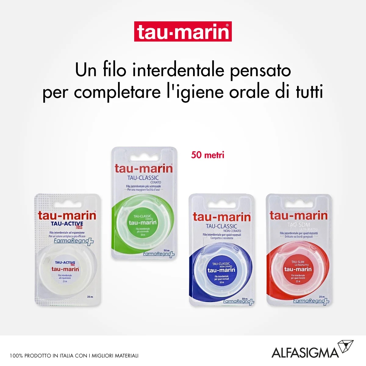 ALFASIGMA TAU MARIN Gewachste Zahnseide Tau-Marin 50 m