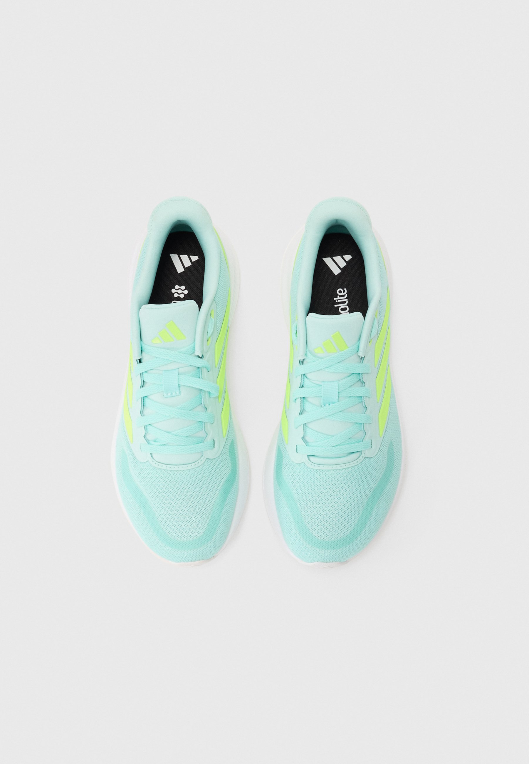 adidas Performance RUNFALCON - Chaussures de running sur route - bleu turquoise/citron/noir