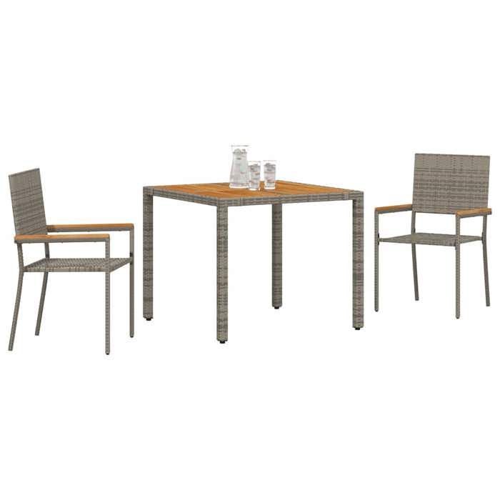 STAR SALE® Gartenmöbel-Set (3-teilig) – UV-beständig – Graues Polyrattan 90 x 90 x 75 cm T81