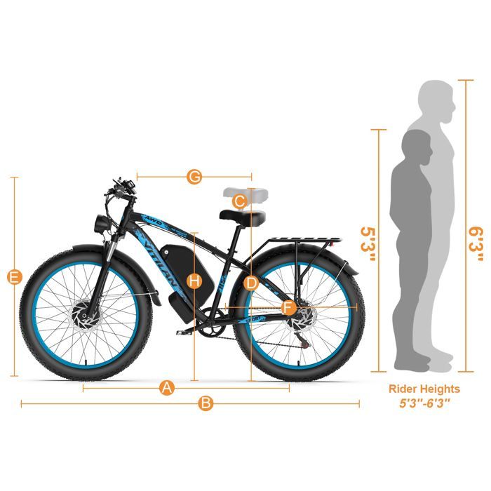 Vélo Electrique Double Moteur 3000W - Vitilan H5, Gros Pneus, Batterie 52Ah, Freins Hydrauliques, 7 Vitesses, Autonomie 105km, Noir