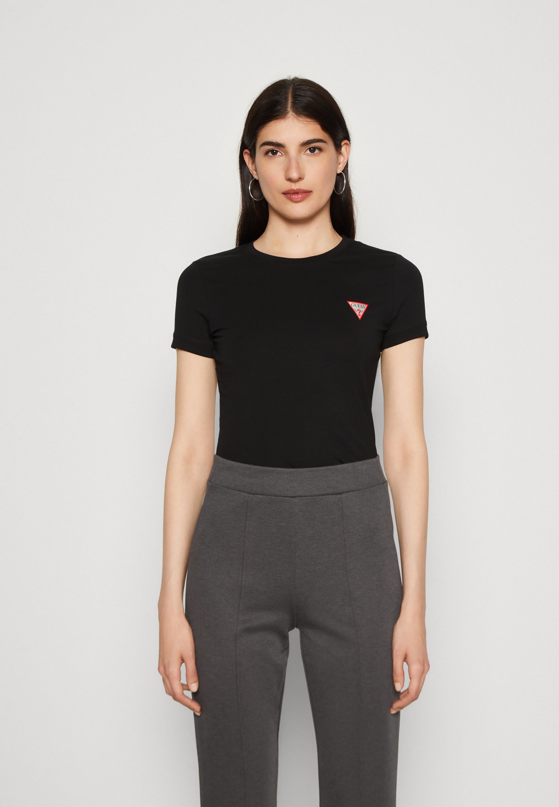 Guess MINI TRIANGLE TEE - Koszulka basic - jet black
