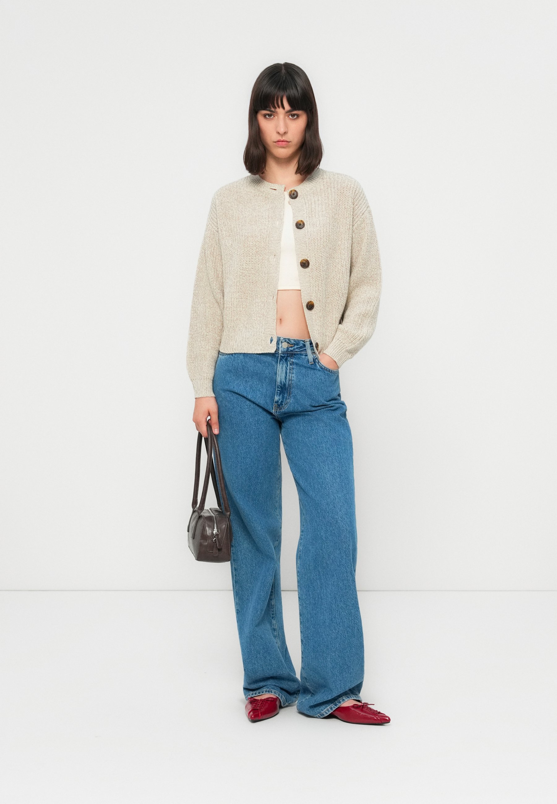 Vero Moda VMLEA O NECK CARDIGAN - Kardigan - moon rock