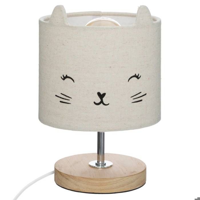 Children's lamp, grey cat shape, H21cm - Atmosphera, interior design creator - Grey