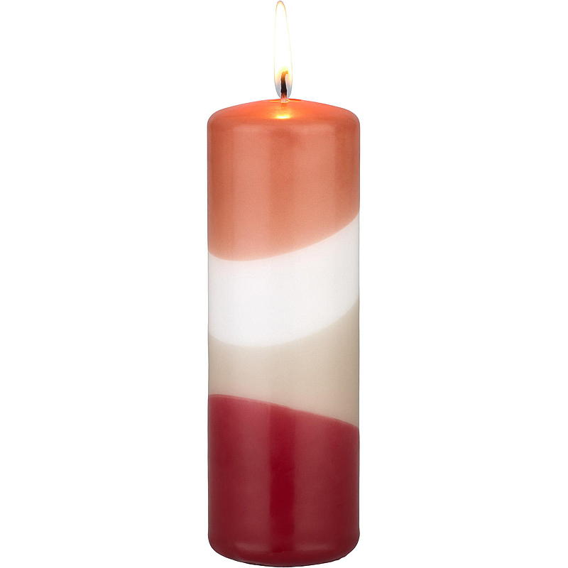 Vie Home kubuskaars 15 cm ø 5 cm driekleurig