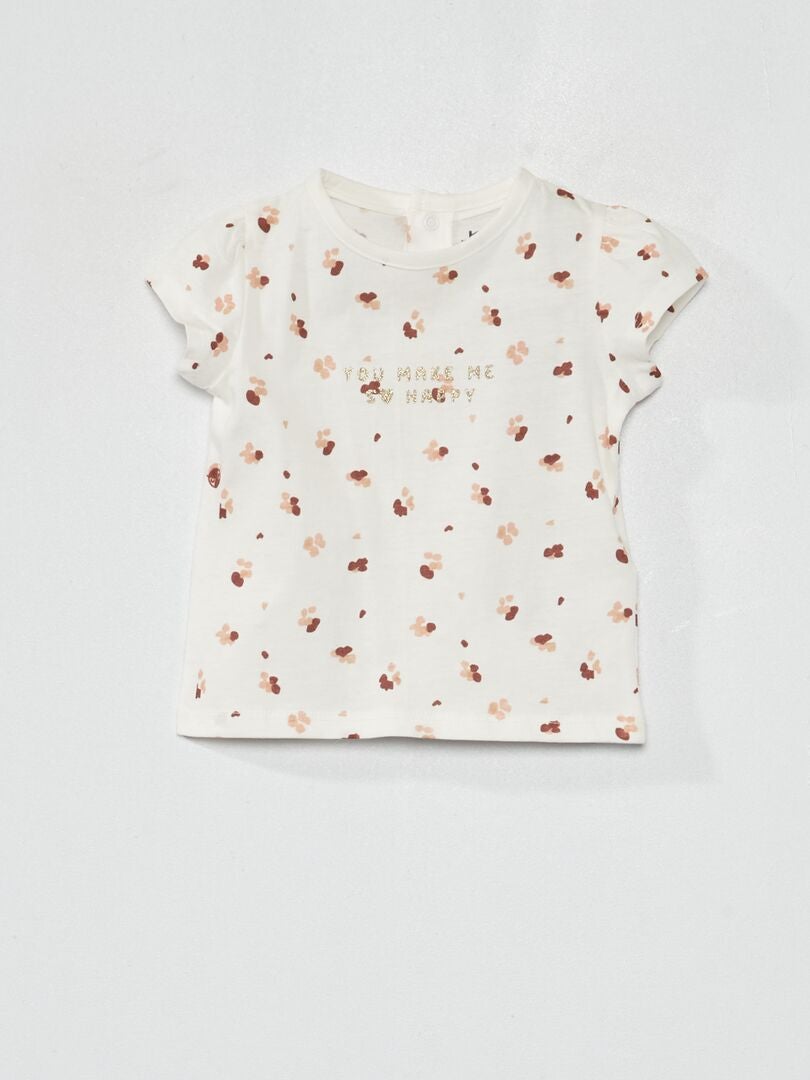 Camiseta de punto estampada - BLANCA