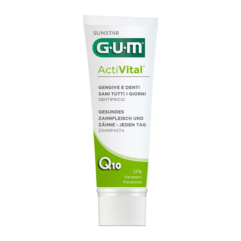 Pasta dental en gel GUM Activital 75 ml. Encías y dientes sanos todos los días.