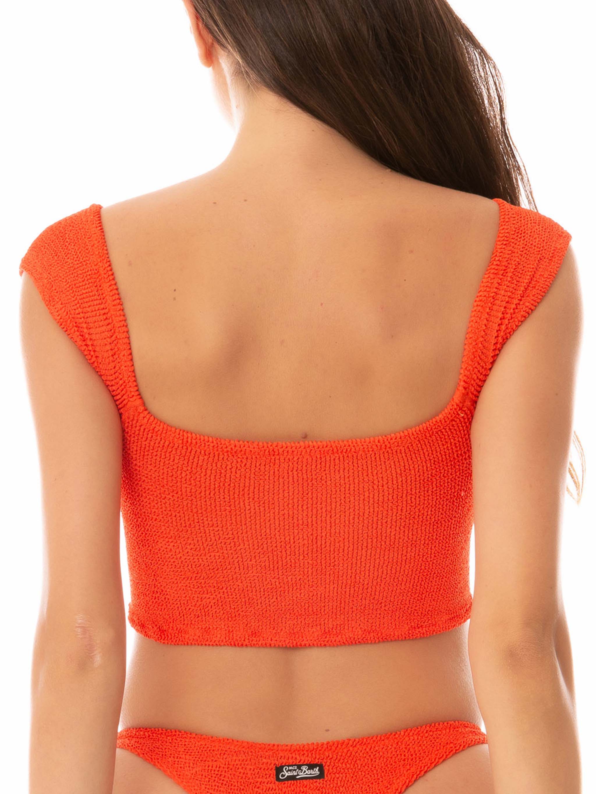 Maillot de bain une pièce pour femme avec larges bretelles froissées