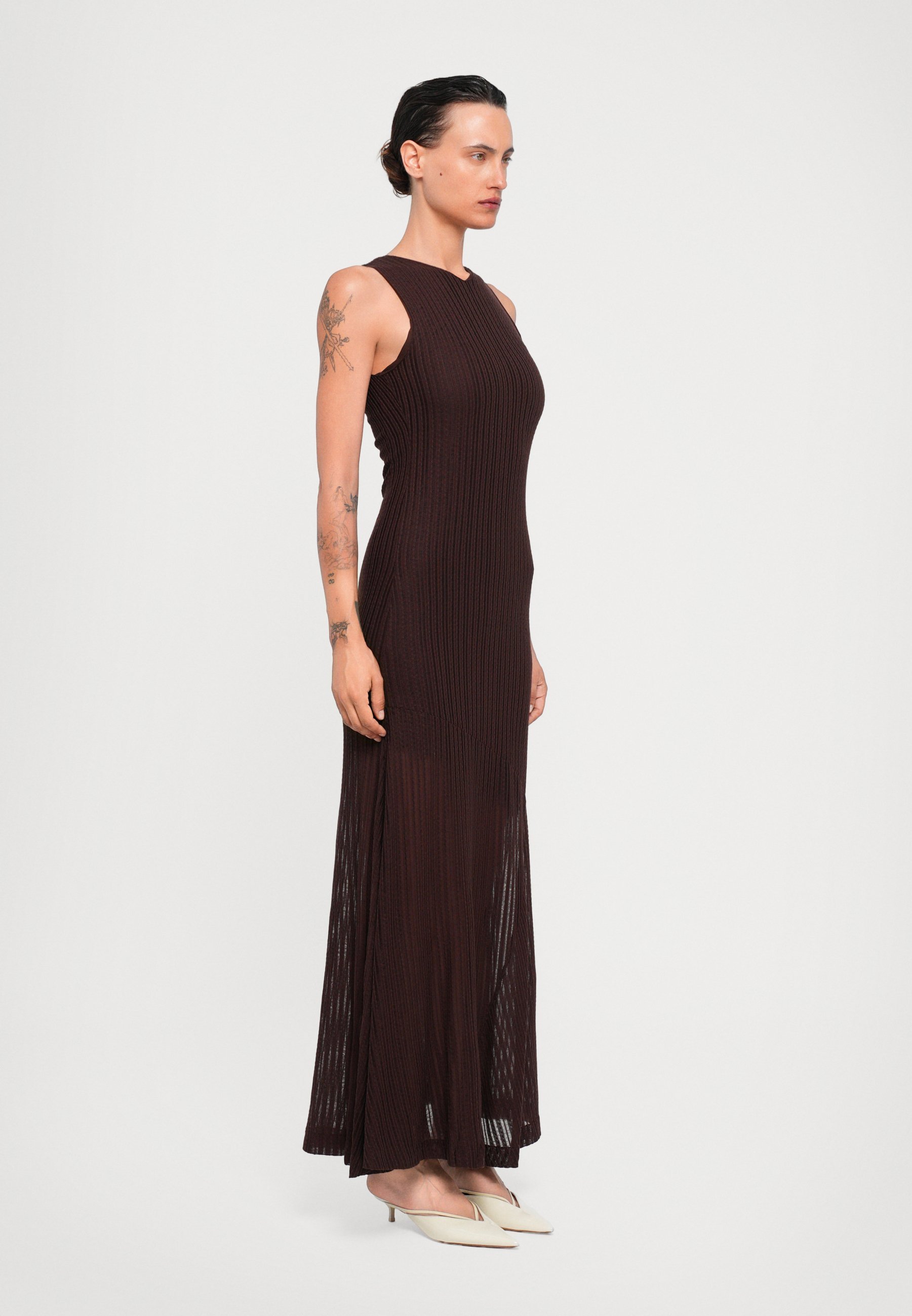 BITE Studios SPACIA DOORZICHTIGE, GESTRUCTUREERDE TANKTOP - Maxi-jurk - hazelnoot