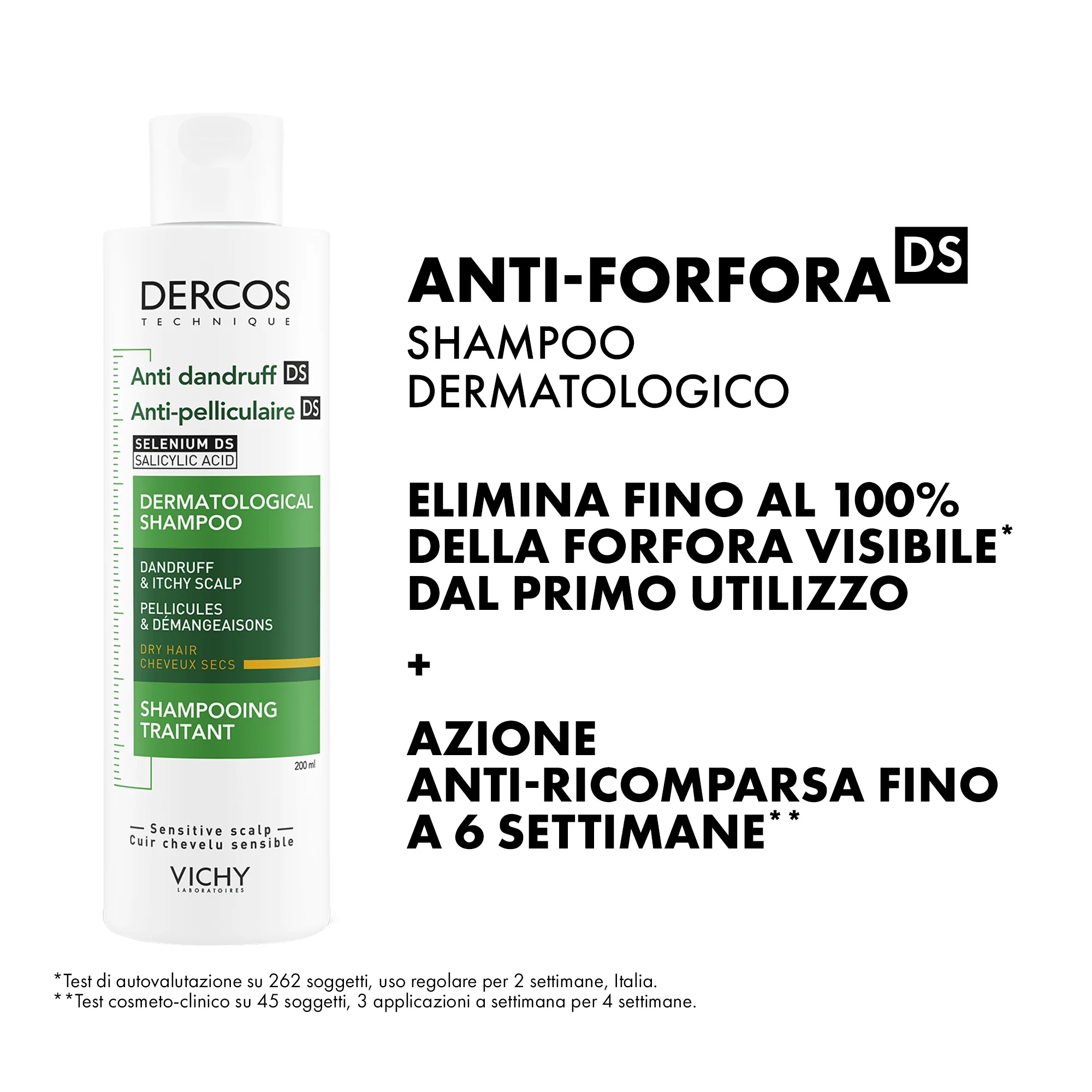 Vichy Dercos Shampoo Anticaspa 200 ml para cabelos secos