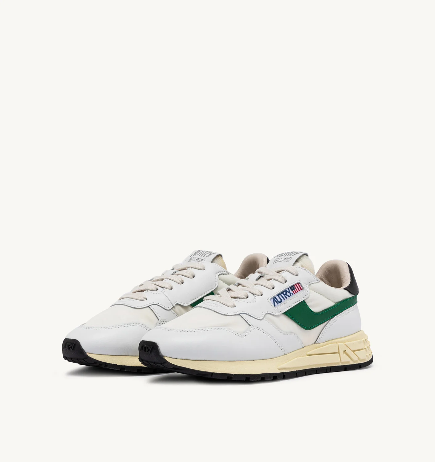 Adidași REELWIND JOS din nailon și piele, în culorile alb, negru și verde