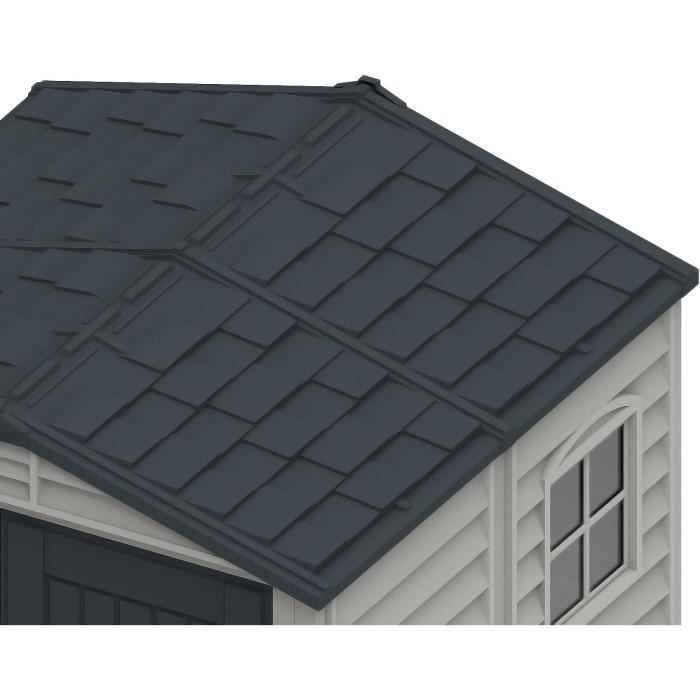 Casetta da giardino - PVC - DURAMAX - 3,50 m² + pavimento - Grigio chiaro / Antracite - DUSMATE66PR