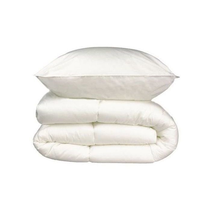 Pack linge de lit Microfibre - 1 Couette chaude 140x200 cm + 1 Oreiller 60x60 cm blanc