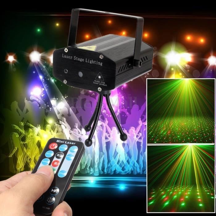 Mini laserprojector - ONEVER - 100mW - Rood en groen - Afstandsbediening - Automatische effecten