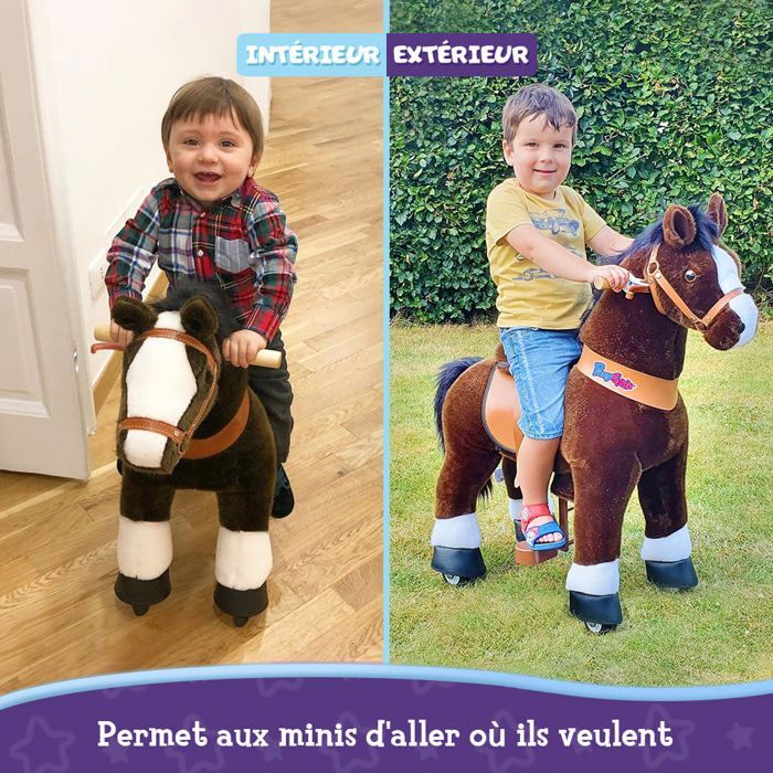 Rocking Horse Toy PonyCycle Model U Dark Brown with Brake and Sound Size 3 for 3-4 year olds