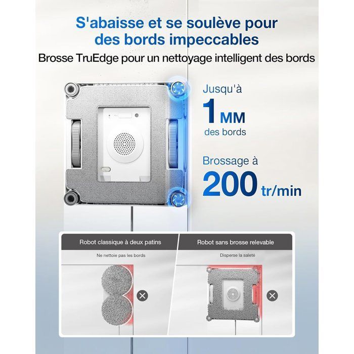 ECOVACS W2s OMNI - Robô Limpador de Janelas com Estação de Carregamento - Limpeza Inteligente TruEdge de Ponta a Ponta - Carrega Enquanto Funciona