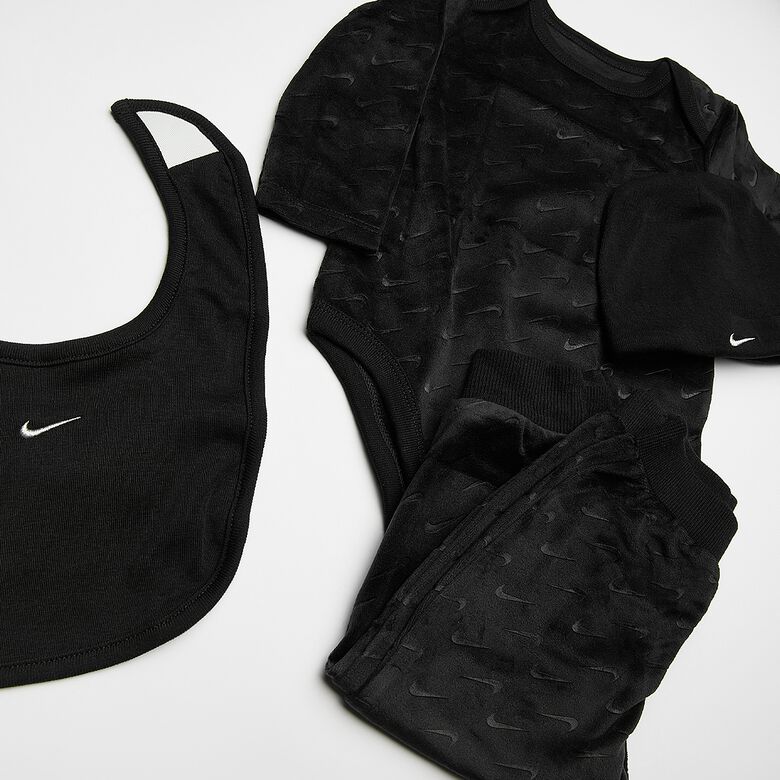 Set med präglad Swoosh i velour (4 delar)