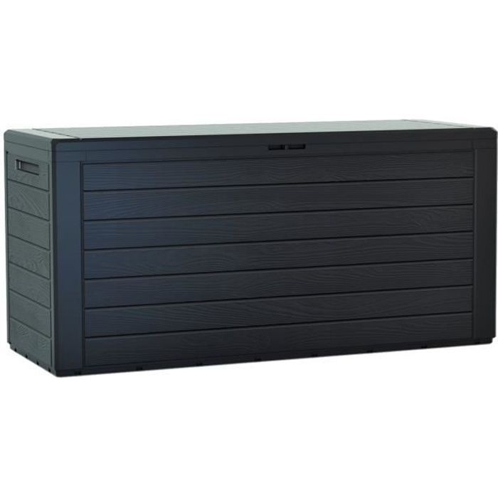 Prosperplast 280L Anthrazit abschließbare Gartenbox Woodebox