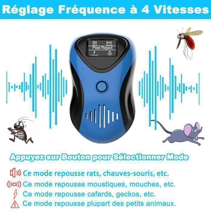 2PCS Repulsif Rat, BYONDSELF® Répulsif Ultrasonique 4 Mode, Anti Souris Ménage Non Toxique pour Rats/Souris/Cafards/Insecte