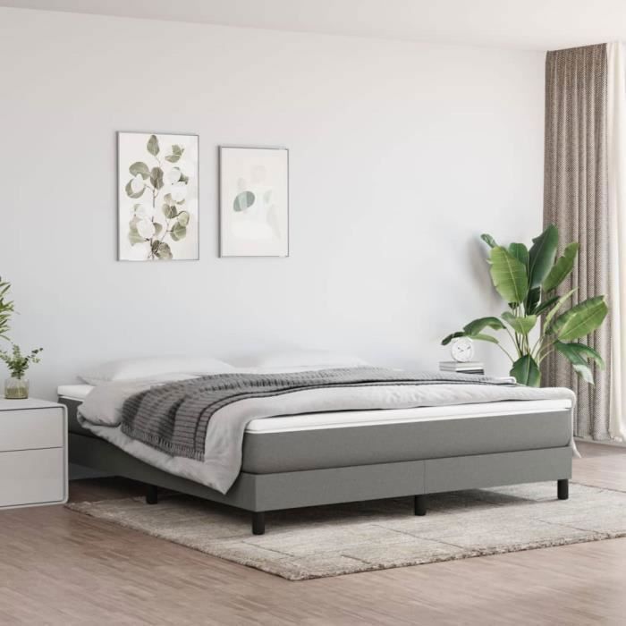 vidaXL Bedframe, Gestoffeerd Bed met Poten, Tweepersoonsbed met Lattenbodem, Bed voor Volwassenen, Modern, Donkergrijs 3120525
