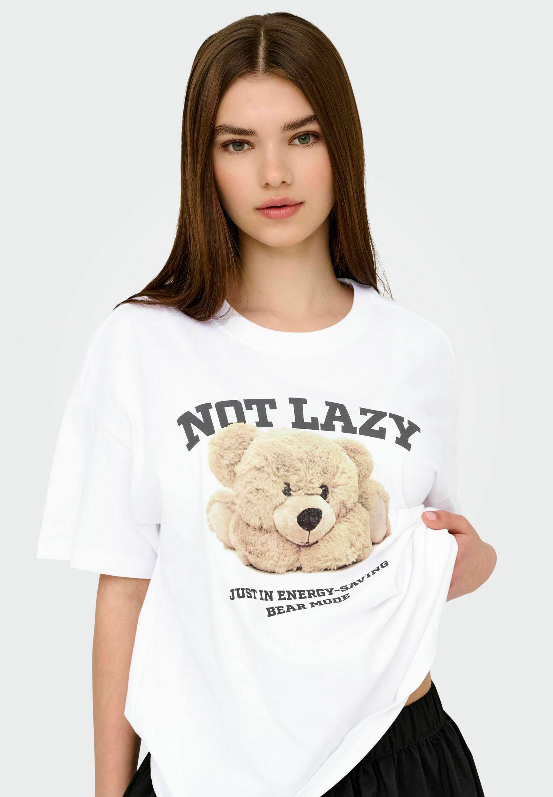TYLKO NA LIVEVI LIFE LOVELY - Koszulka z nadrukiem - jasnobiała