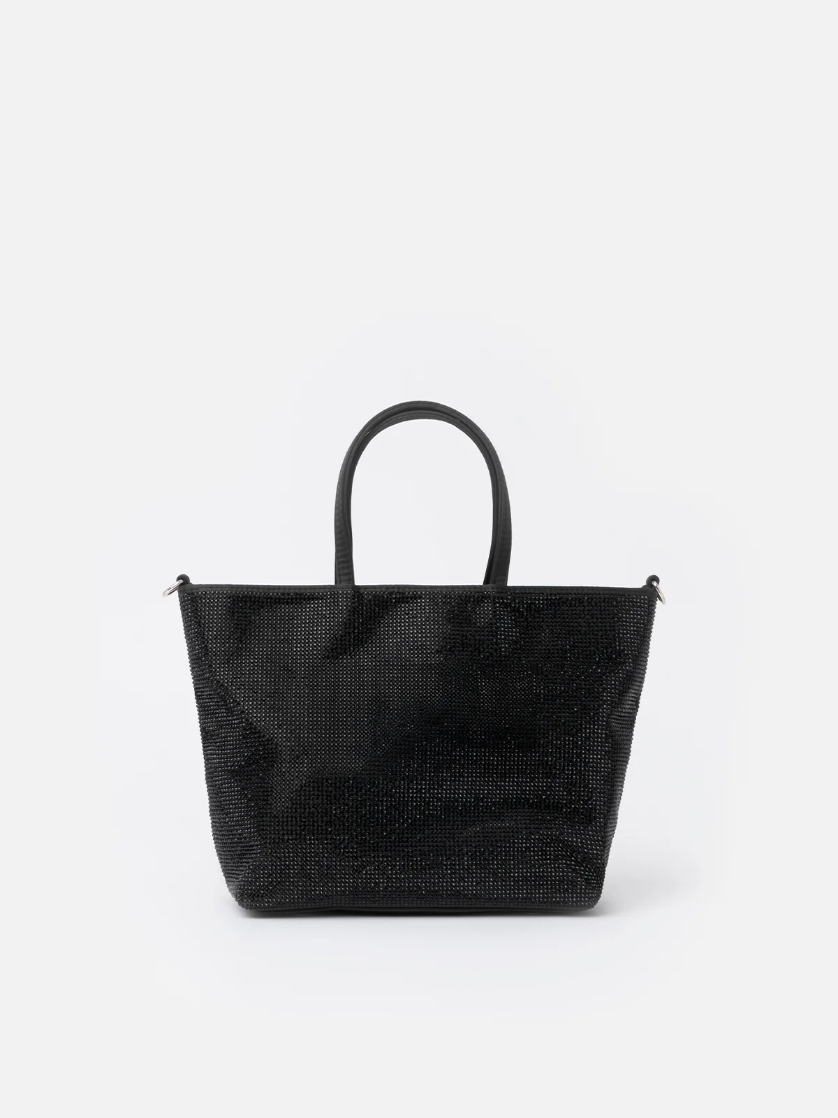 Mini tasje met zwarte strass-steentjes