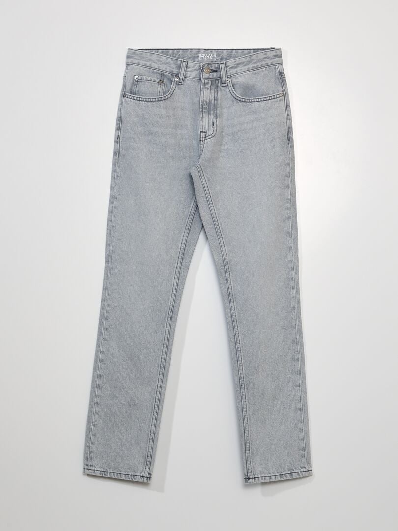 Calça jeans reta - L32 - CINZA