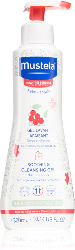 Gel de limpeza calmante Mustela Bébé para bebês desde o nascimento